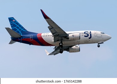 Tangerang, Banten / Indonesia - August 3rd, 2019: Sriwijaya Air Boeing 737-524 PK-CLK