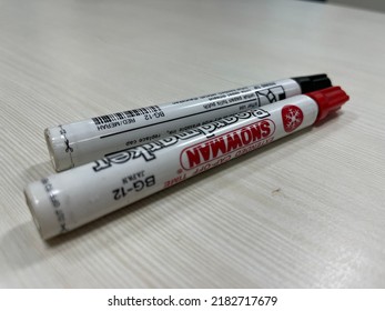 Tangerang, Indonesia, 26 July 2022 - Black And Red Whiteboard Marker