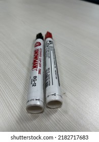 Tangerang, Indonesia, 26 July 2022 - Black And Red Whiteboard Marker