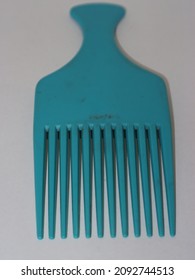 Tangerang, Indonesia, December 2021 : Simple Flat Afro Hair Comb