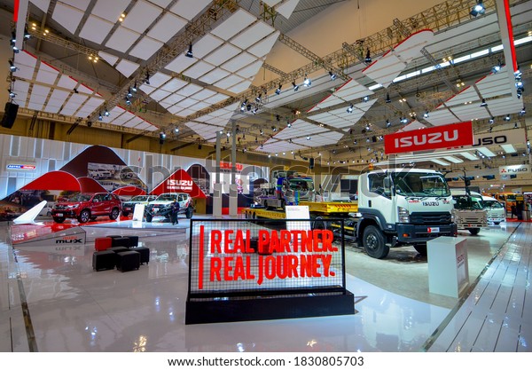 Tangerang, Indonesia - July 19, 2019:
Booth Isuzu in Gaikindo Indonesia International Auto Show (GIIAS)
2019 at Indonesia Convention Exhibition ICE
BSD.