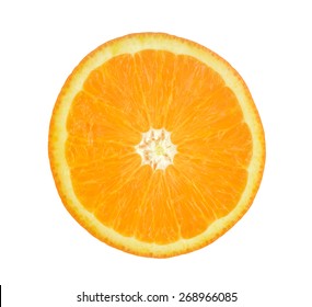 Tangerine Slice Isolated On White.