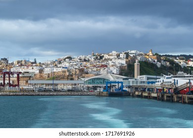 Tangier, Morocco, 20 January 2020: View From Ferry Leaving The Harbor