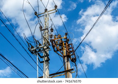 Tangle Electrical Wires On Power Pole Stock Photo 741676570 | Shutterstock