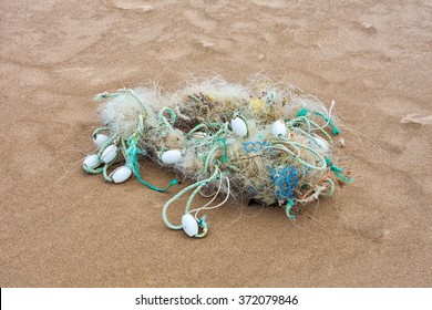 Tangled Abandoned Marine Debris On The Gower Peninsula, Swansea