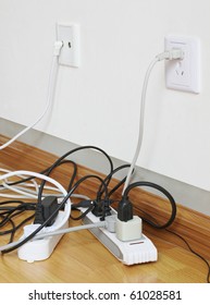 Tangled Mess Of Electric Power Cords