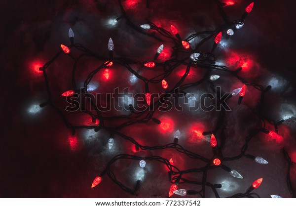 red and white christmas lights