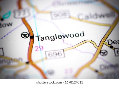 Tanglewood. Texas. USA On A Map
