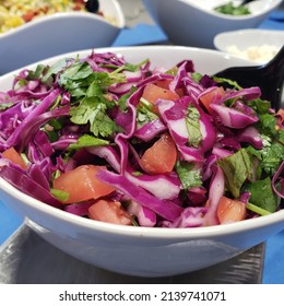 Tangy Red Cabbage Slaw With Parsley And Red Peppers