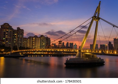 Tanjong Rhu Bridge After Sunset