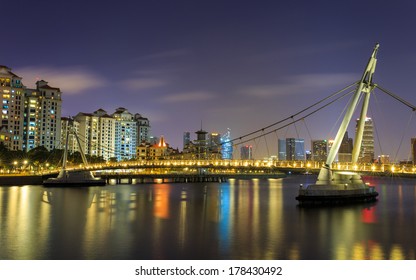 Tanjong Rhu Bridge At Night