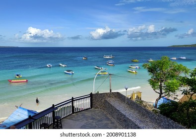 Tanjung Bira, Bulukumba, South Sulawesi ; June 04, 2021 ; Beautiful white sand beach with blue sea and blue sky background