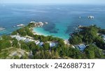 Tanjung Tinggi Beach, Belitung Island, Poto taken using a drone.