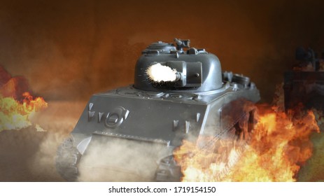 Tank Fighting, Tank Toy, Close up, Copy Space...,