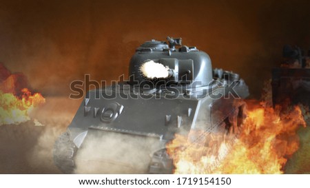 Tank Fighting, Tank Toy, Close up, Copy Space...,