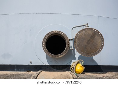 Tank White Confined Space Entry With Warning Sign Symbol