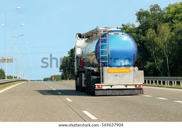 Tanker storage truck\
on the road in Poland