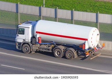 Tanker Truck Car On The Highway City