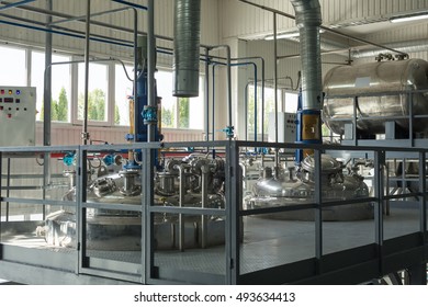 Tanks For Chemical Mixing On Chemical Plant. Concept: Manufacturing