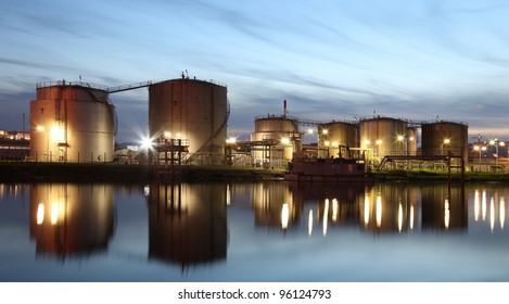 Tanks In An Industrial Area