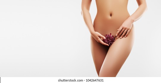 Tanned woman, tanning salon concept. Long Woman Legs With Beautiful Smooth Skin. Female Hand Touching Perfect Hairless Soft And Silky Skin. Hair Removal And Epilation, Beauty Body Care Concepts