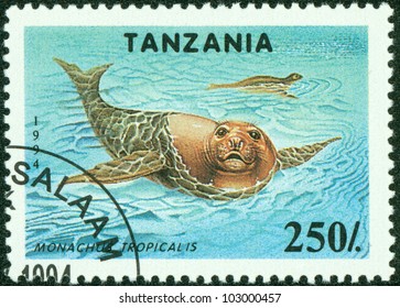 TANZANIA - CIRCA 1994: A Stamp Printed In Tanzania Showing Caribbean Monk Seal, Circa 1994