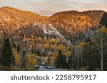Taos Ski Valley, New Mexico in fall sunset