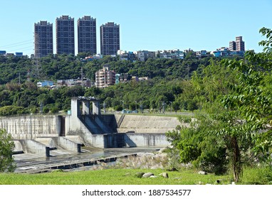  Taoyuan City Taiwan - Dec 15th,2020: Dam Across Dahan River