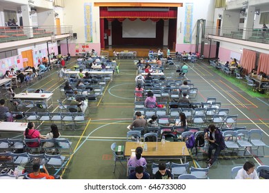 Taoyuan, Taiwan - May 20, 2017 : Comprehensive Assessment Program For Junior High School Students In Taoyuan Special School. Candidates Rest Area.