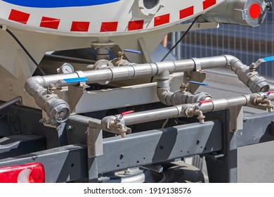 Tap Water Pipes At Cistern Tank Truck