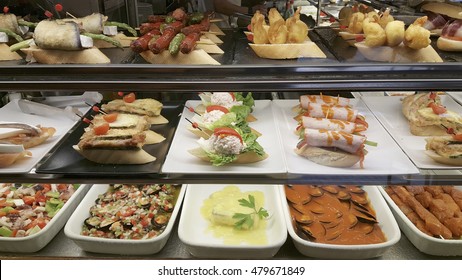 Tapas In The Restaurant, Spanish Typical Food In Benidorm, Alica