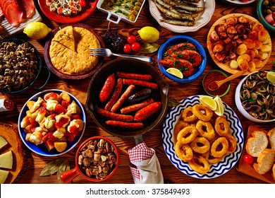 Tapas From Spain Varied Mix Of Most Popular Tapa Mediterranean Food