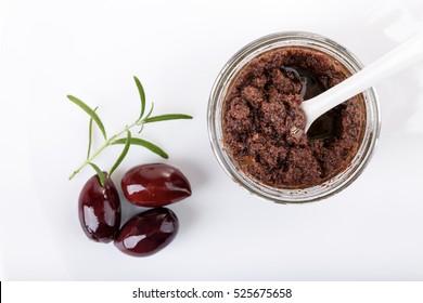 Tapenade - Olive Paste Made From Kalamata Olives. Top View.