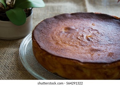 Tapioca Cake With Jute Background