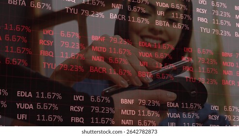 Tapping card on terminal with cashier in polo shirt at checkout, protective pane and data codes. Payment, retail, contactless, transaction, digital, commerce, technology