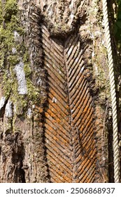 tapping pine tree resin to make turpentine