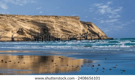 taqah, salalah- December 12, 2023: VIEW of taqah beach in salalah,Taqah is a province and coastal town in the Dhofar governorate, in southwestern Oman.