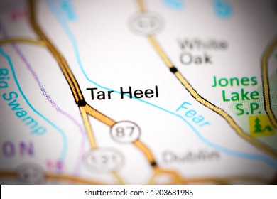 Tar Heel. North Carolina. USA On A Map