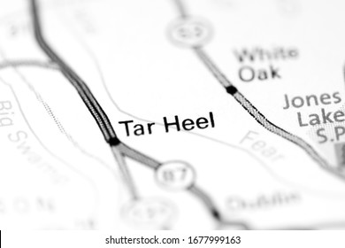 Tar Heel. North Carolina. USA On A Map