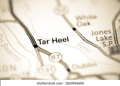 Tar Heel. North Carolina. USA On A Map