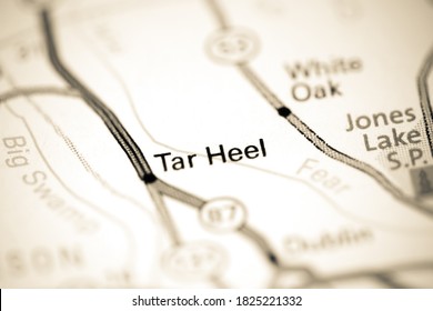 Tar Heel. North Carolina. USA On A Map