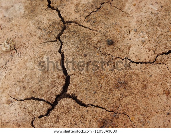 TAreas with drought, water shortage, cracking\
crack.he soil is dry and it is\
broken.