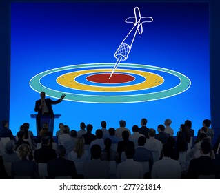 Target Aim Dot Objective Achievement Dartboard Goal Concept