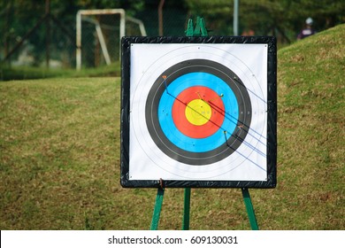 Target Board At An Archery Range