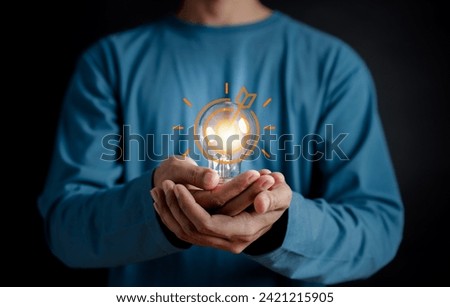 Target objective with idea creative light bulb. planning development leadership and customer target group concept.