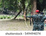 Target practice with a compound bow

