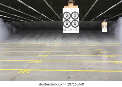 Target Rows At A Shooting Range