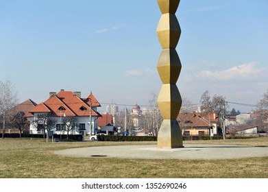 Targu Jiu, Gorj/Romania - 27 March 2019: The Endless Column by Constantin Brancusi as part of Unesco World Heritage
