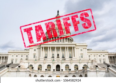 Tariff Stamp Effect On United States Capitol Building