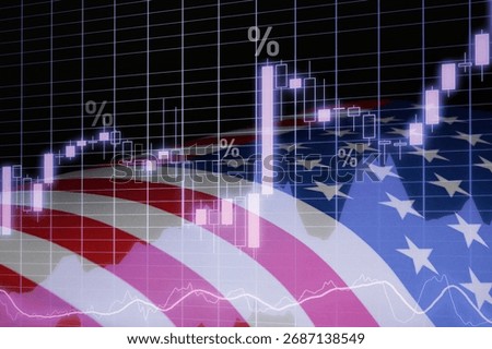 Tariffs increase concept.USA flag background